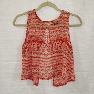 Red, Sheer, Crop Top